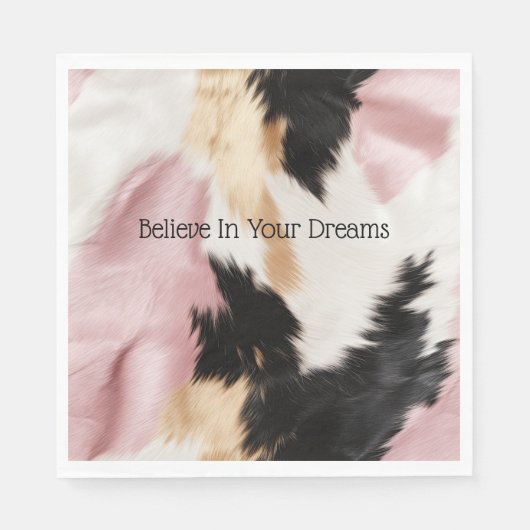 Schwarz Rosa Schwarzes Schwarzes Weiß Tier Serviette (Vorderseite)