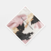 Schwarz Rosa Schwarzes Schwarzes Weiß Tier Serviette (Ecke)