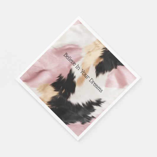 Schwarz Rosa Schwarzes Schwarzes Weiß Tier Serviette (Ecke)