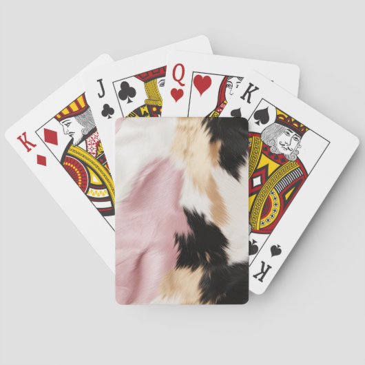 Schwarz Rosa Schwarzes Schwarzes Weiß Tier Spielkarten (Rückseite)