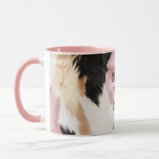 Schwarz Rosa Schwarzes Schwarzes Weiß Tier Tasse (Links)