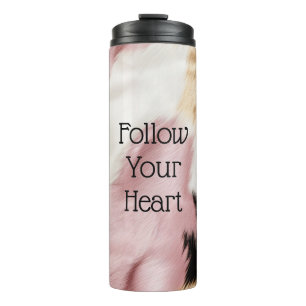 Schwarz Rosa Schwarzes Schwarzes Weiß Tier Thermosbecher