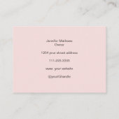 Schwarz-Rosa-Script-Foto Makeup Visitenkarte (Rückseite)