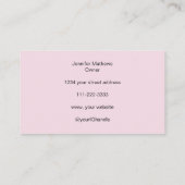 Schwarz-Rosa-Script-Foto Makeup Visitenkarte (Rückseite)