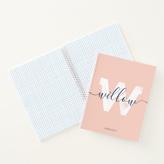 Schwarz-Rosa-Script-Typografie Notizblock (Innenseite)