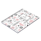 Schwarz-Rosa-skandinavisches Muster Notizblock (Linke Seite)