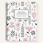 Schwarz-Rosa-skandinavisches Muster Notizblock (Vorderseite)