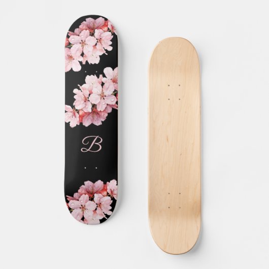 Schwarz Rosa Skateboard (Vorderseite)