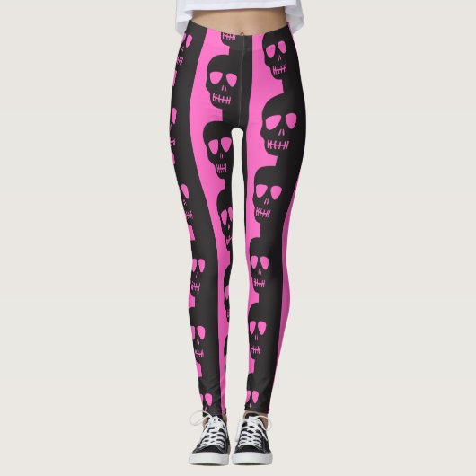 Schwarz-Rosa-Skulptur Leggings (Vorderseite)