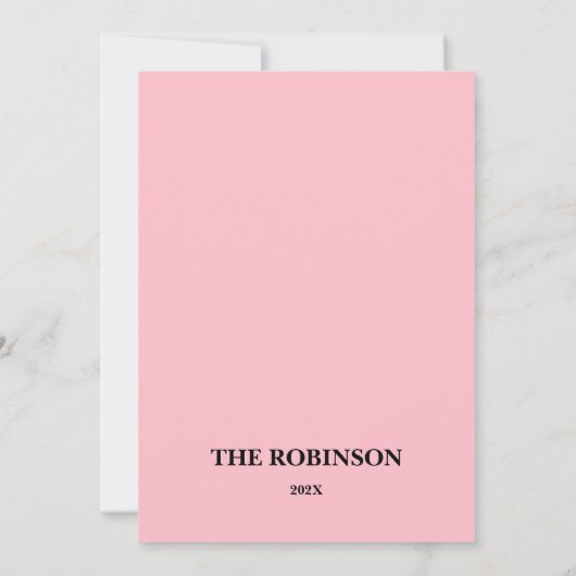 Schwarz/Rosa Snowflake Happy Holiday Card (Rückseite)