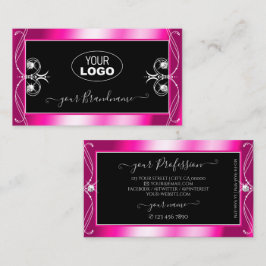 Schwarz-Rosa-Sparkle-Diamanten-Ornamente Logo hinz Visitenkarte