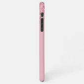 Schwarz Rosa Sparkle Glam Glitzer Tropfen Monogram iPhone Hülle (Linke Seite)