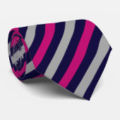 Schwarz-Rosa Streifen Abstraktes Muster Krawatte (Gerollt)