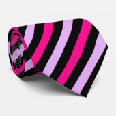 Schwarz-Rosa Streifen Abstraktes Muster Krawatte (Gerollt)