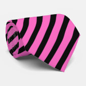 Schwarz-Rosa Streifen Abstraktes Muster Nacktband Krawatte (Gerollt)