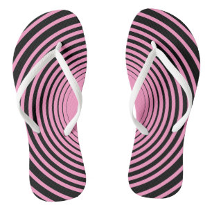 Schwarz-Rosa Streifen Flip Flops Badesandalen