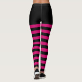 Schwarz/Rosa Streifen Leggings (Rückseite)