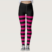 Schwarz/Rosa Streifen Leggings (Vorderseite)