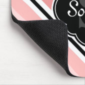 Schwarz-Rosa-Streifen Mousepad (Ecke)