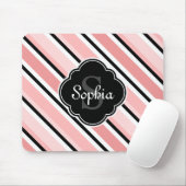 Schwarz-Rosa-Streifen Mousepad (Mit Mouse)