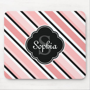 Schwarz-Rosa-Streifen Mousepad