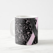 Schwarz-Rosa-Tasse-Design Kaffeetasse (Vorderseite Links)