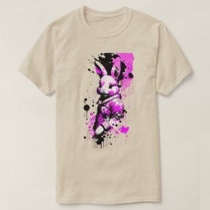 Schwarz-Rosa-Tinte Ostern Sonniger T - Shirt