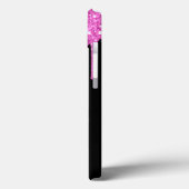 Schwarz-Rosa-Tropfen glänzender Glamename Case-Mate iPhone Hülle (Rückseite / Links)