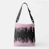 Schwarz-Rosa-Tropfen, monografisch Tragetaschen Mit Langen Trägern (Vorderseite)