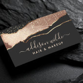 Schwarz Rosa und Gold Elegante Moderne Visitenkarte