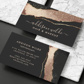 Schwarz Rosa und Gold Elegante Moderne Visitenkarte