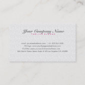 Schwarz Rosa und Weiß Elegante BlumenDamaskus 2 Visitenkarte (Rückseite)