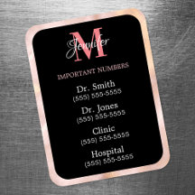 Schwarz Rosa und Weiß Wichtige Zahlen Mit Monogram