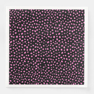 Schwarz-Rosa-ungleichmäßige Punkte Grafik Serviette