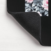 schwarz-rosa Vintage-Modern Floral Mousepad (Ecke)