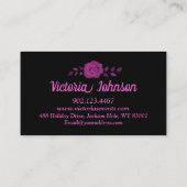 Schwarz Rosa Visitenkarte (Rückseite)