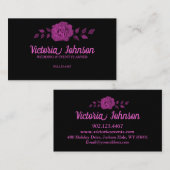 Schwarz Rosa Visitenkarte (Vorne/Hinten)