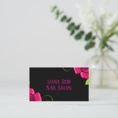 Schwarz-Rosa-Visitenkarte mit Blume Visitenkarte (Stehend Vorderseite)