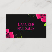 Schwarz-Rosa-Visitenkarte mit Blume Visitenkarte (Vorderseite)