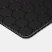 Schwarz-Rosa-Wabengeometrie-Muster Monogram Schreibtischunterlage (Ecke)