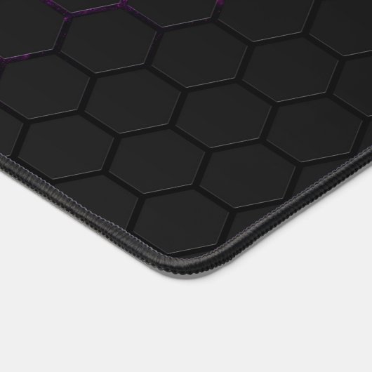 Schwarz-Rosa-Wabengeometrie-Muster Monogram Schreibtischunterlage (Ecke)