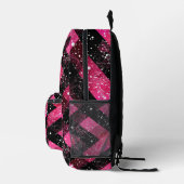 Schwarz-Rosa-Wände mit Glitzer-Look Bedruckter Rucksack (Rechts)
