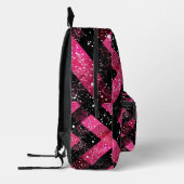 Schwarz-Rosa-Wände mit Glitzer-Look Bedruckter Rucksack (Links)