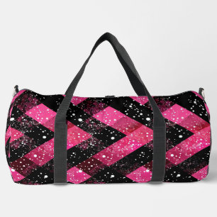 Schwarz-Rosa-Wände mit Glitzer-Look Duffle Bag
