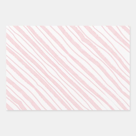 Schwarz Rosa Wasserfarben Streifen Geschenkpapier Set (Vorderseite 2)
