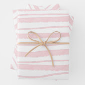 Schwarz Rosa Wasserfarben Streifen Geschenkpapier Set (Beispiel)