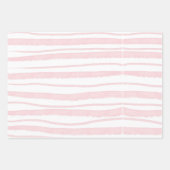 Schwarz Rosa Wasserfarben Streifen Geschenkpapier Set (Vorderseite)