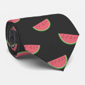 Schwarz-Rosa-Watermelon-Muster Krawatte (Gerollt)
