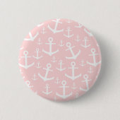 Schwarz-Rosa-Weiß-Ankermuster Button (Vorderseite)