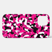 Schwarz-Rosa-Weiß-Camouflage Case-Mate iPhone Hülle (Rückseite (Horizontal))